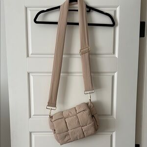 Cream Quilted Shoulder Bag